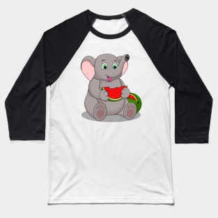 WATERMELON ELEPHANT Baseball T-Shirt